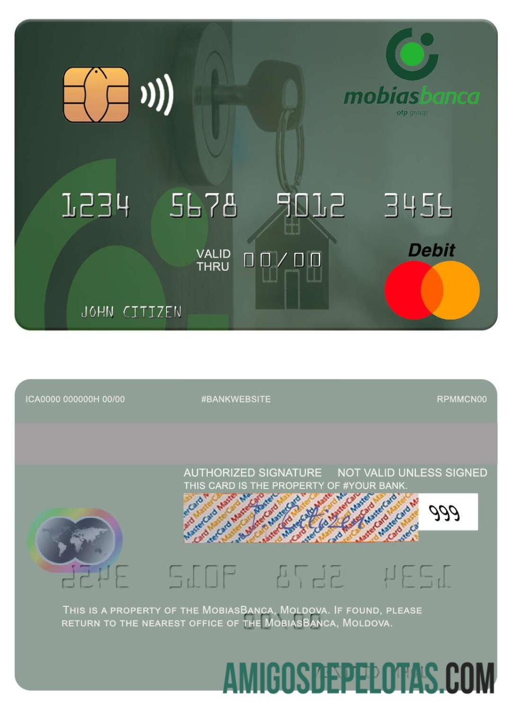 Moldova MobiasBanca Mastercard template